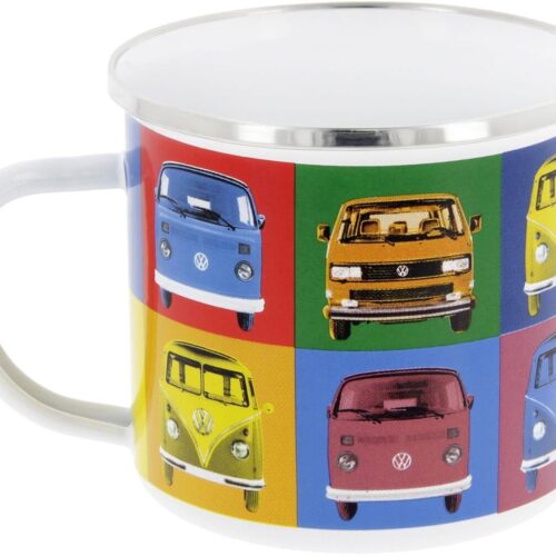 VW Collection Tasse, Emaille, 500ml, Bulli Bus multicolor