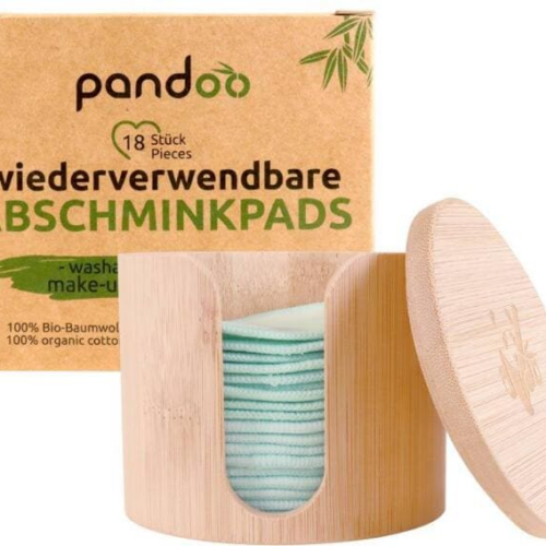 Pandoo Abschminkpads, Bio-Baumwolle, 18 Stück