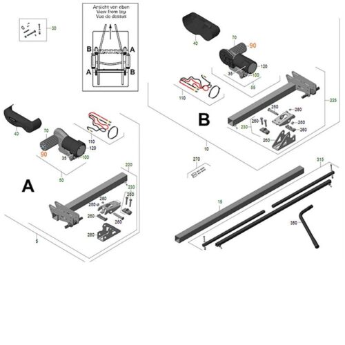 Rollendeckelsatz - Truma Ersatzteil Nr. 60040-00186 - für Mover smart A, smart M