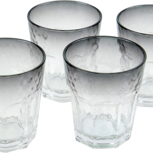 Bo-Camp Trinkglas, 200ml, 4er Set, rauchgrau