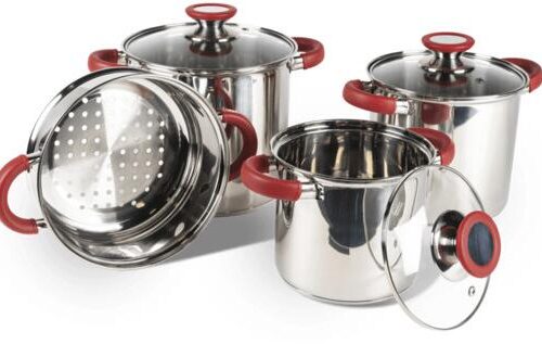 Kampa Space Saver Deluxe Kochtopfset mit Deckel, 7-teilig