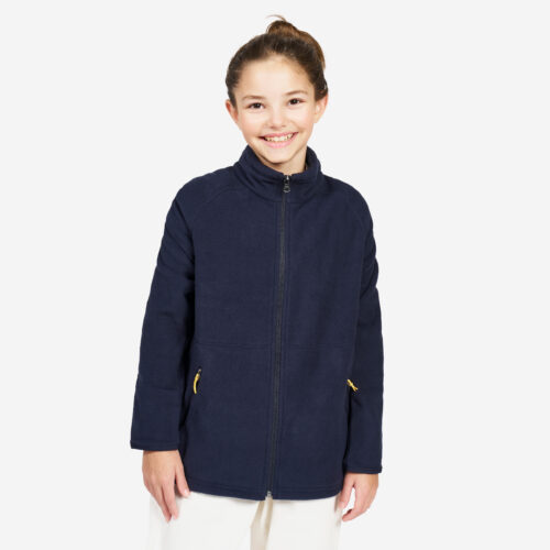 Fleecejacke Segeln Kinder warm 100 blau/schwarz