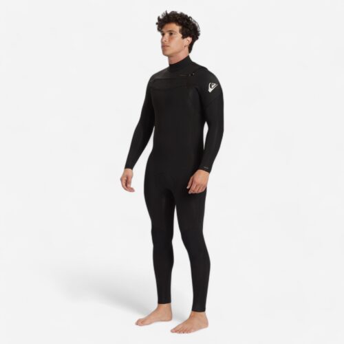 Neoprenanzug Surfen Herren Brustreissverschluss Session 4/3 mm schwarz/blau