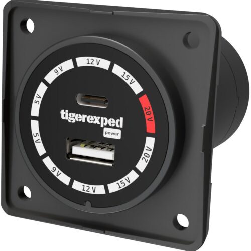 tigerexped Convertiger 100 USB-C/ USB-A Buck-Boost Ladegerät, 100W (für Berker), Kunststoff, schwarz