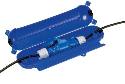 Weingärtner Kabelsafe für 3-polige CEE-Stecker / -Kupplungen, IP44 spritzwassergeschützt, blau