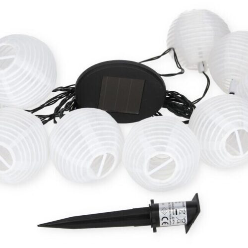 Eglo LED Solar-Lichterkette, weiß/schwarz