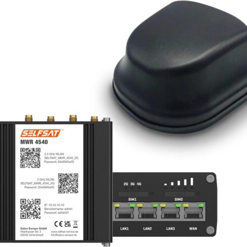 SELFSAT MWR 4540 4G Cat 6 WLAN Router, bis 300 Mbps, inkl. SELFSAT 5G Antenne, schwarz