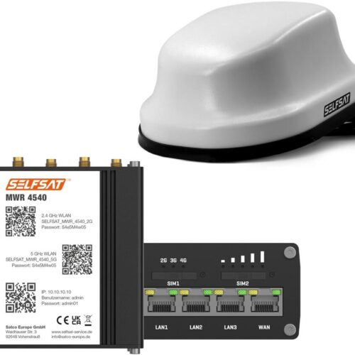 SELFSAT MWR 4540 4G Cat 6 WLAN Router, bis 300 Mbps, inkl. SELFSAT 5G Antenne, weiß