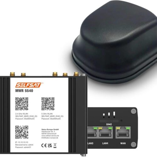 SELFSAT MWR 5540 5G Cat 12 WLAN Router, bis 2,6 Gbps, inkl. SELFSAT 5G Antenne, schwarz