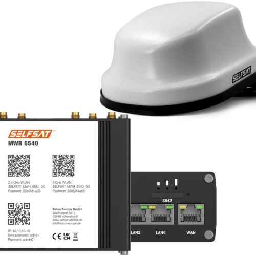 SELFSAT MWR 5540 5G Cat 12 WLAN Router, bis 2,6 Gbps, inkl. SELFSAT 5G Antenne, weiß