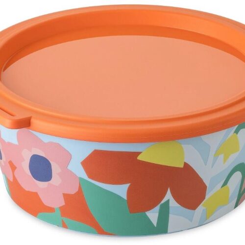 Koziol Nora Box Schale mit Deckel, 1,3l, sweet blue/strong coral