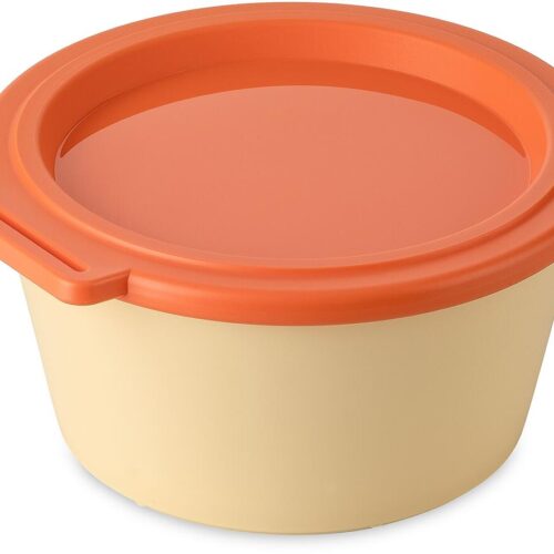 Koziol Nora Box Schale mit Deckel, 700ml, sweet yellow/strong coral