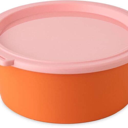 Koziol Nora Box Schale mit Deckel, 1,3l, strong coral/sweet pink