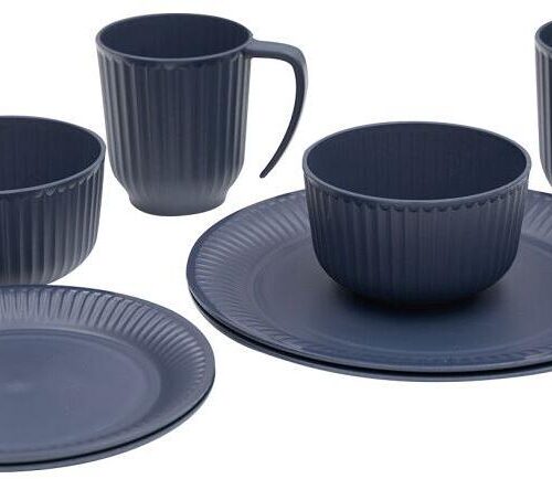Outwell Delish Geschirrset, 8-teilig, dunkelblau