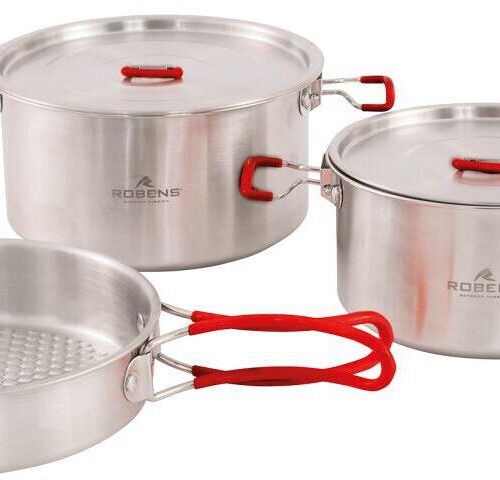 Robens Sierra Stahl Kochset L, 3-teilig, silber