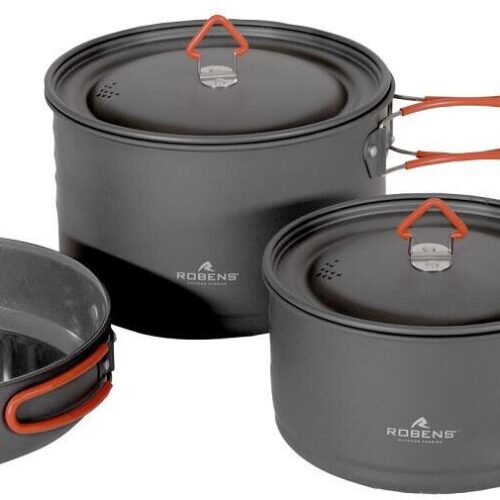 Robens Basecamp Pro Keramik Kochset XL, 5-teilig, grau