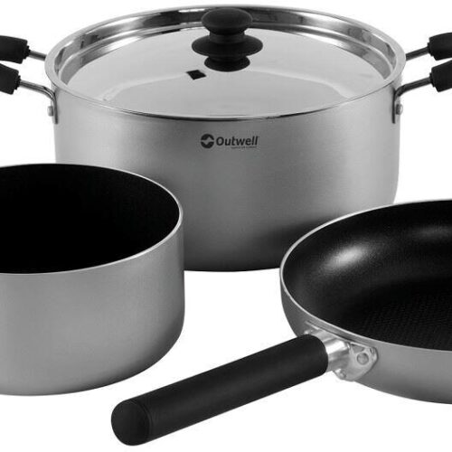 Outwell Feast L Kochset, Aluminium, silber