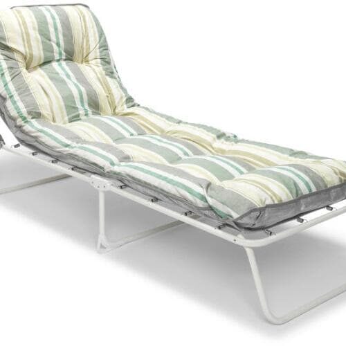 BEST Wörthersee Sonnenliege, 60x180x38cm, weiß/grau/grün