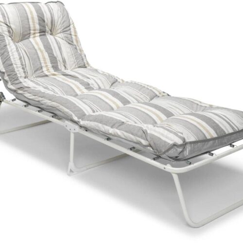 BEST Wörthersee Sonnenliege, 60x180x38cm, weiß/grau/weiß