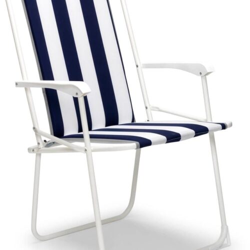 BEST Chiemsee Klappstuhl, weiß/blau, 56x53x93cm