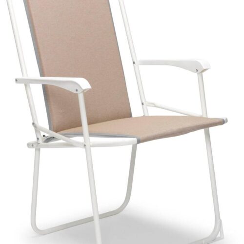 BEST Chiemsee Klappstuhl, weiß/beige, 56x53x93cm