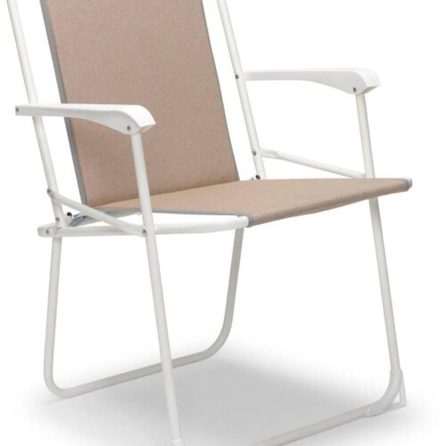 BEST Chiemsee Klappstuhl, weiß/beige, 56x53x78cm