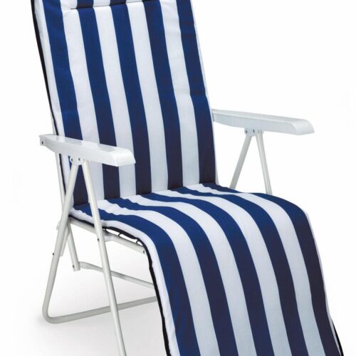 BEST Chiemsee Relaxsessel, 58x75x108 cm, weiß/blau