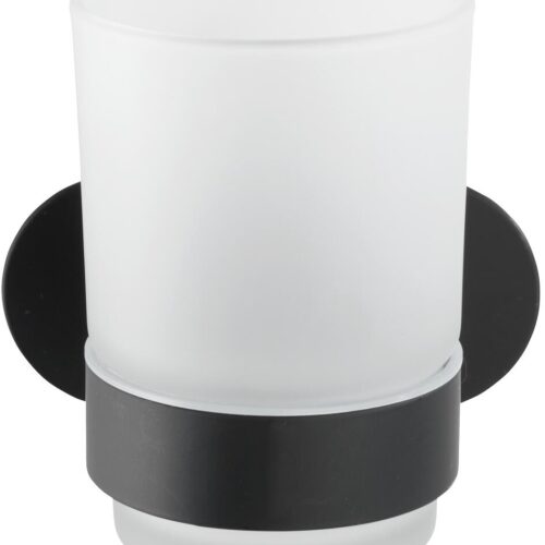 WENKO Turbo-Loc Zahnputzbecherhalter Mod. Orea Uno, Befestigen ohne bohren, Black