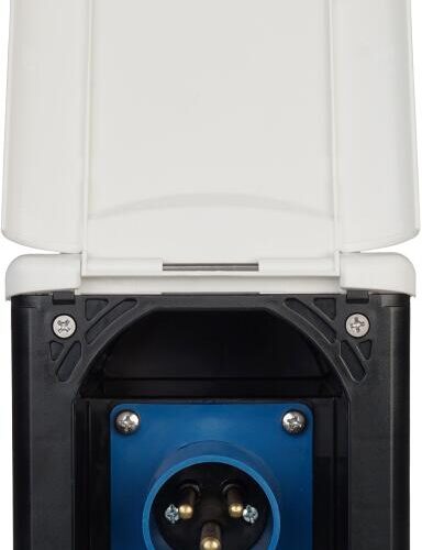 WATTSTUNDE® CEE-Einbausteckdose Weiß mit Magnetklappe, 16A