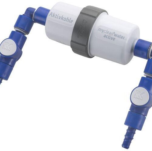 Reich myclean Water active Wasserfilter, Einbauset, beidseitig gewinkelt, Schlauchanschluss
