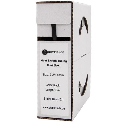 WATTSTUNDE® Schrumpfschlauch schwarz 3,2/1,6 mm | 2:1 | 10 m Länge