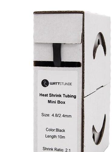 WATTSTUNDE® Schrumpfschlauch schwarz 4,8/2,4 mm | 2:1 | 10 m Länge