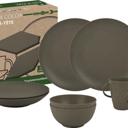 Brunner Tierra Geschirrset, PLA, 8-teilig, cocoa