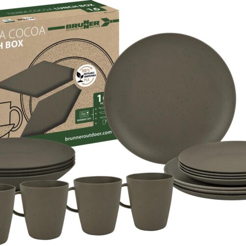 Brunner Tierra Geschirrset, PLA, 16-teilig, cocoa