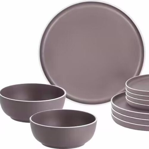 Brunner Dolomit Geschirrset, 12-teilig, rosé