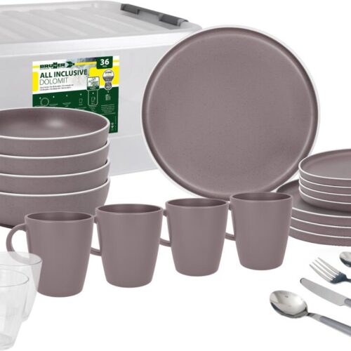 Brunner Dolomit Geschirrset, 36-teilig, rosé