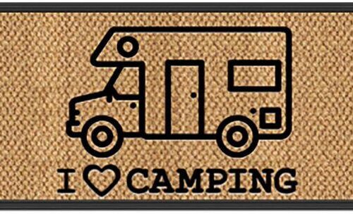 Arisol Spider Fußmatte, 60x40cm, Motiv I love Camping Camper