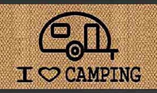 Arisol Spider Fußmatte, 60x40cm, Motiv I love Camping Caravan