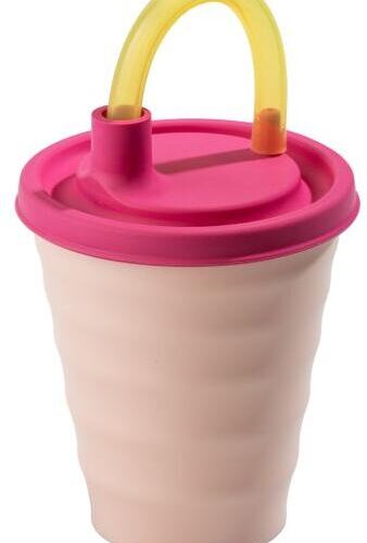 Joosiecap Trinkbecher mit Deckel, 250ml, rosa