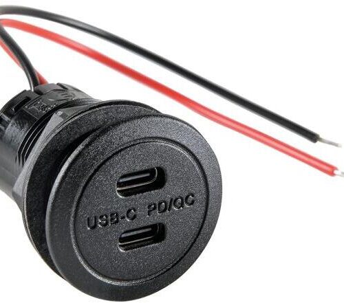 Pro Car USB-C Einbausteckdose, 12-24V, 30W, schwarz