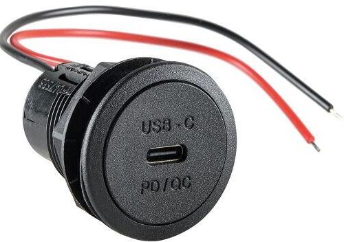 Pro Car USB-C Einbausteckdose, 12-24V, 30W, schwarz