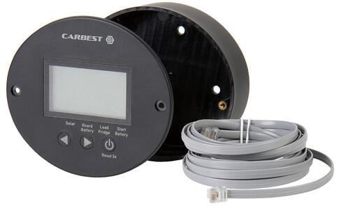 Carbest Separater Solar-Monitor für MPPT- Solarladeregler + Booster, rund, schwarz