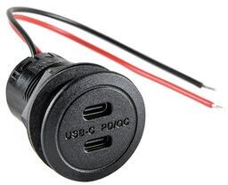 Pro Car Power USB-C Doppelsteckdose, mit PD/QC, schwarz