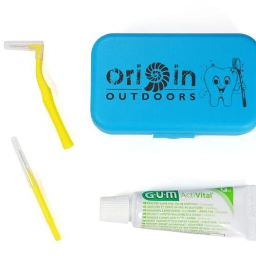 Origin Outdoors Travel Zahnputzset, zusammensteckbare Zahnbürste, blau