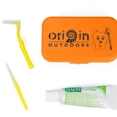 Origin Outdoors Travel Zahnputzset, zusammensteckbare Zahnbürste, orange