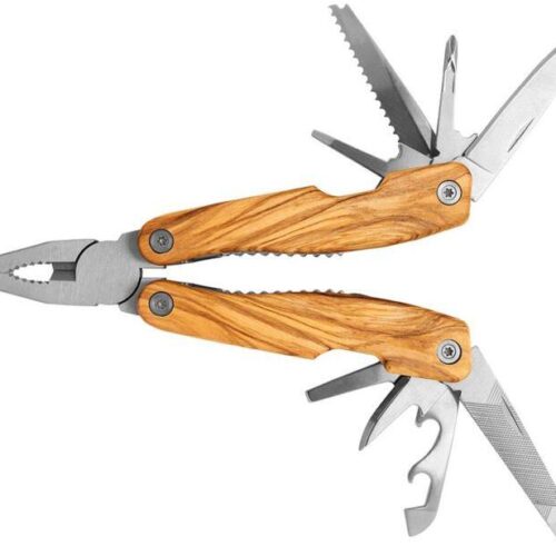 Baladeo Locker Multitool, 12 Funktionen, Sicherheitsverriegelung, Olivenholz