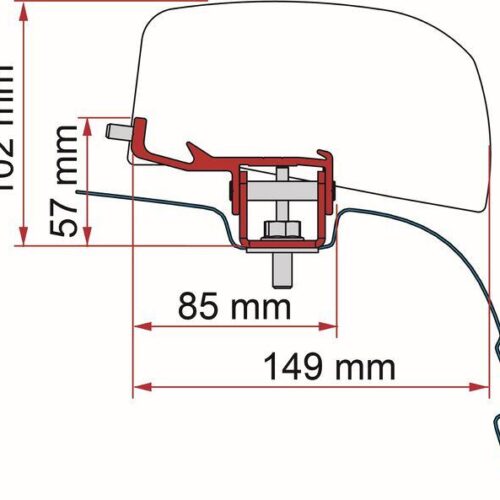 Fiamma F40van Adapter für Nissan NV350, schwarz