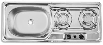 Spülen-Kocher-Kombination, 2-flammig, Spüle links