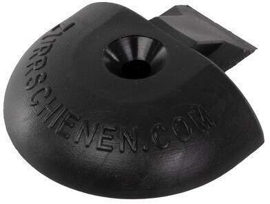 Zurrschienen-Endstück, rund, schwarz