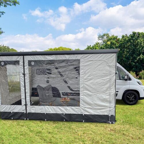 Reimo Girona Wind-/Rainblocker Frontpanel, 1 Tür+1 Fenster, 285cm, grau